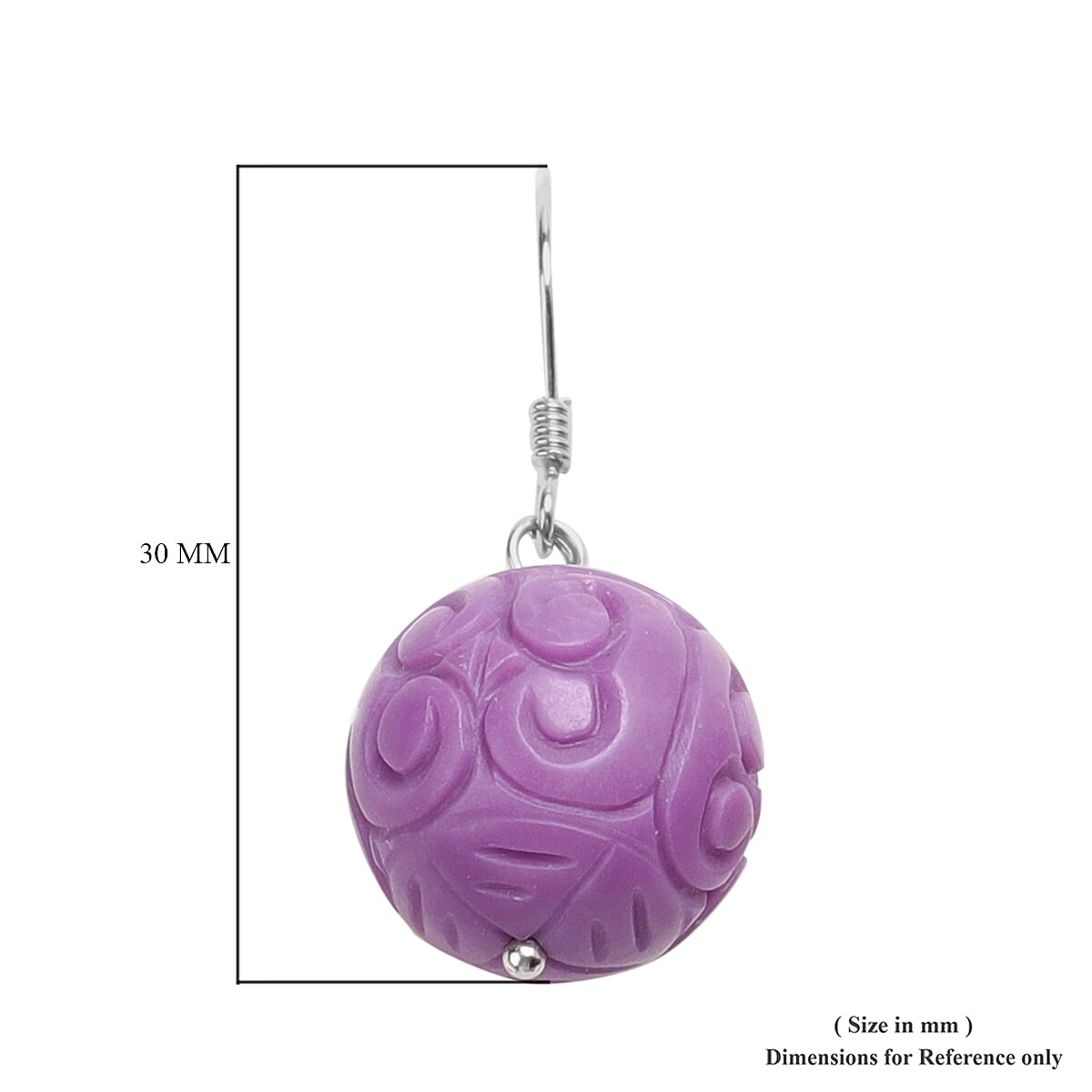 Phosphosiderite Carved Earrings in Sterling Silver 40.00 ctw image number 4