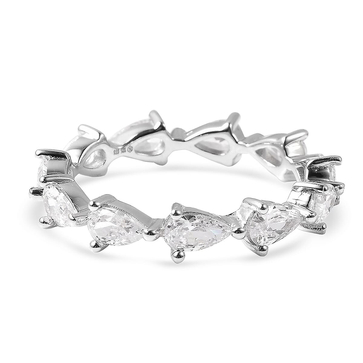 Finest CZ Eternity Band Ring in Sterling Silver (Size 7.0) 3.60 ctw image number 3