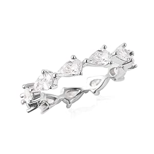 Lustro Stella Finest CZ Eternity Band Ring in Sterling Silver (Size 8.0) 3.60 ctw