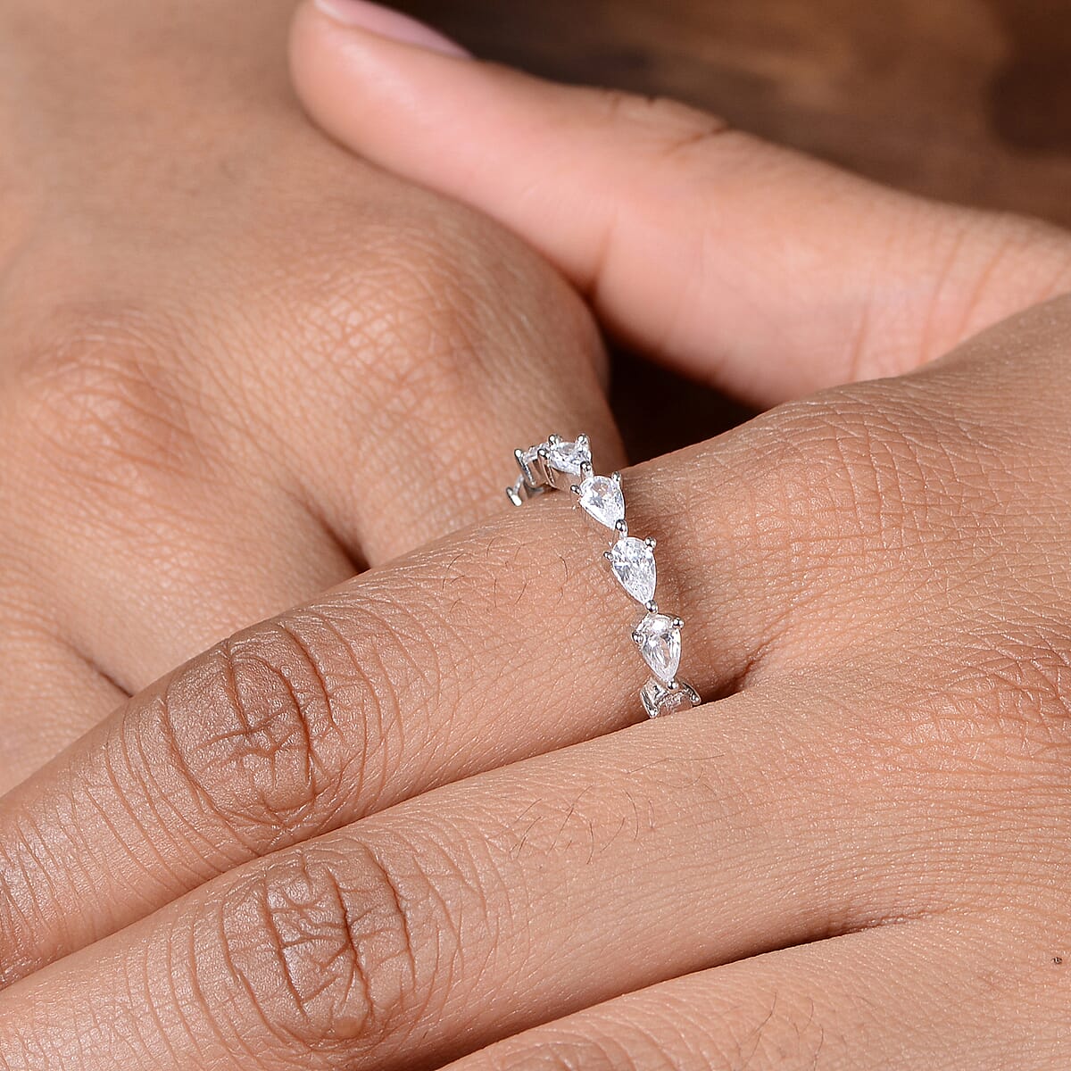 Lustro Stella Finest CZ Eternity Band Ring in Sterling Silver (Size 8.0) 3.60 ctw image number 1