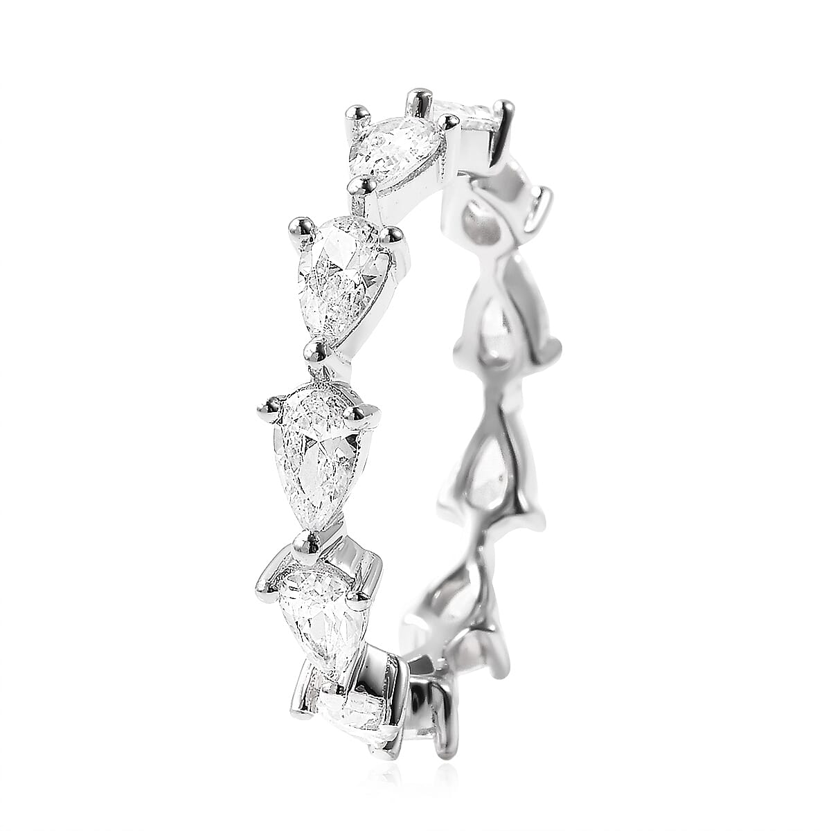 Lustro Stella Finest CZ Eternity Band Ring in Sterling Silver (Size 8.0) 3.60 ctw image number 2