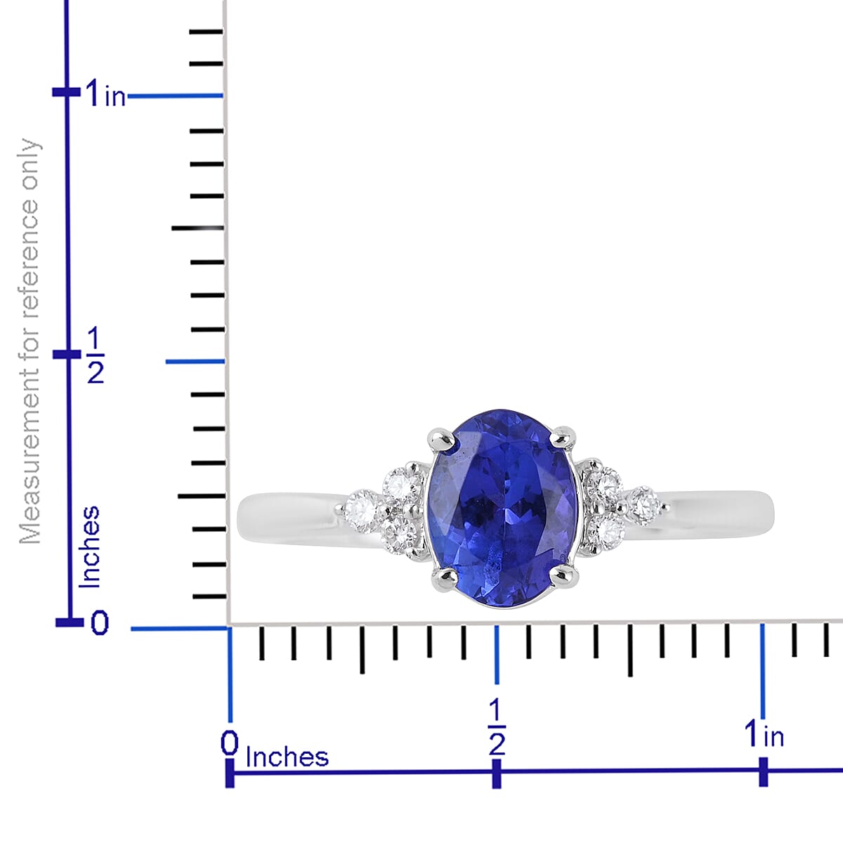 Rhapsody 1.40 ctw AAAA Tanzanite and Diamond E-F VS Ring in 950 Platinum 5.33 Grams (Size 10)
