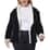 PASSAGE Black Reversible White Faux Fur Shawl Collar Coat (L, 100% Polyester)