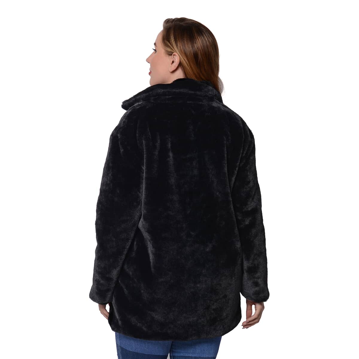 Passage Black Faux Fur Coat - M | Women's Polyester Coat | Winter Coats for Women | Ladies Fur Coats image number 1
