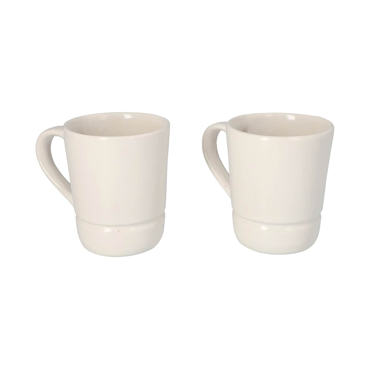 Set of 2 White Ceramic Drip Catching Mug image number 0