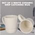 Set of 2 White Ceramic Drip Catching Mug image number 1