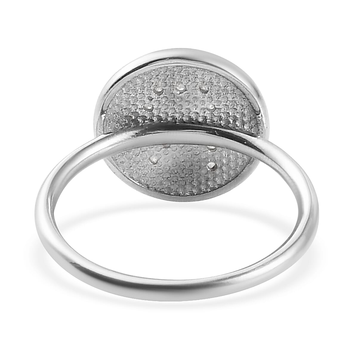 Diamond R Ring in Platinum Over Sterling Silver (Size 6.0) 0.08 ctw image number 4