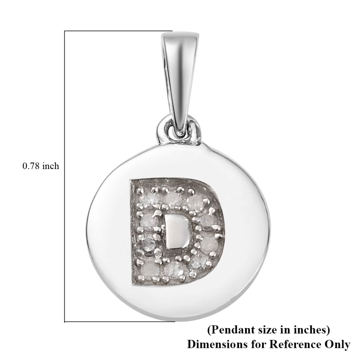 Lolos Exclusive Pick's Diamond Initial D Pendant in Platinum Over Sterling Silver 0.06 ctw image number 5