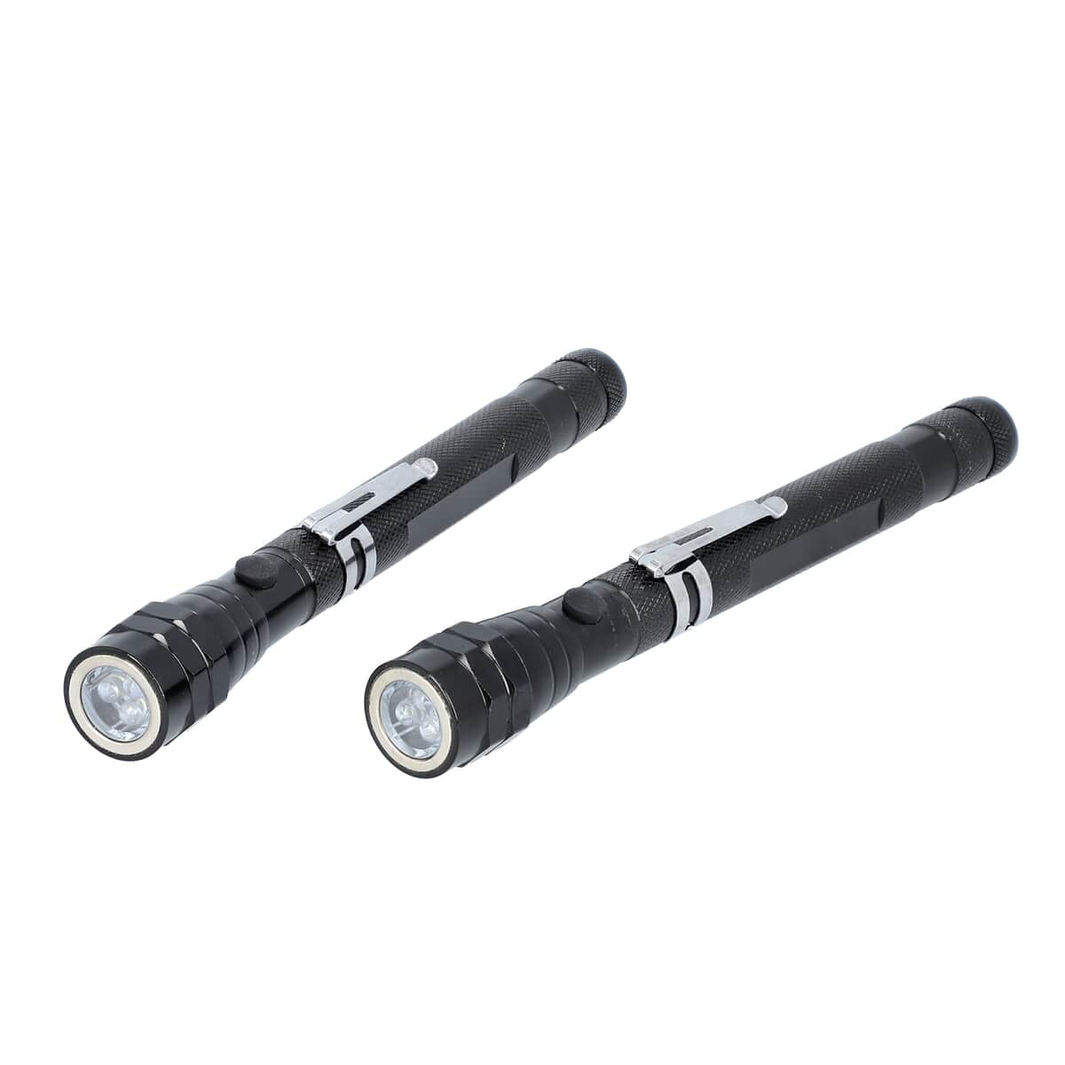 Homesmart Set of 2 Black Aluminium LED Flexible Torch Magnetic Head Flashlight (4xCR44 Batteries Included) image number 0