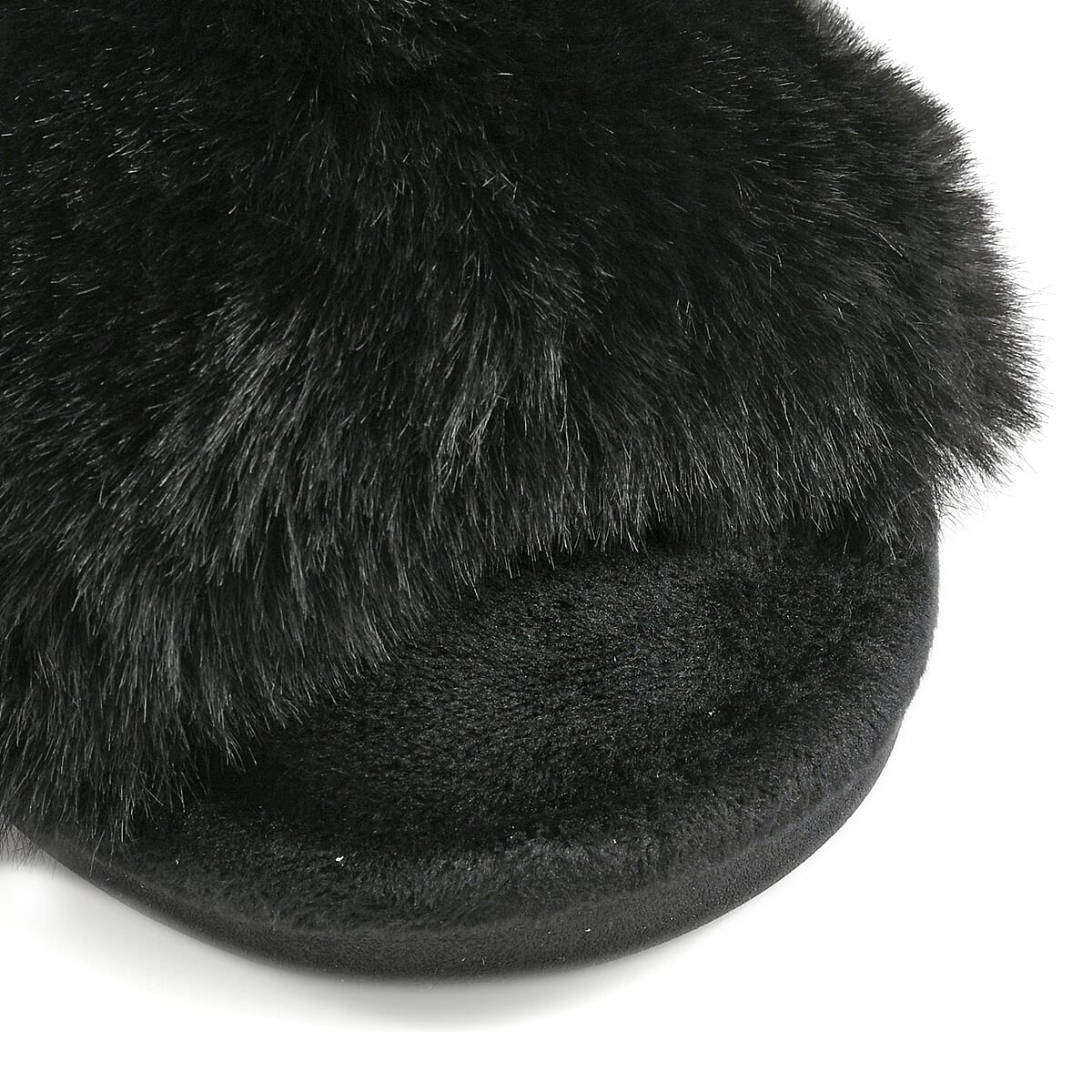 PASSAGE Grey Faux Fur Soft Slipper (Polyester, Size 7-8) image number 2