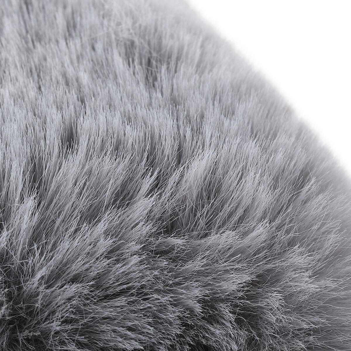 Passage Grey Faux Fur Soft Slipper (Polyester, Size 5-6) image number 1