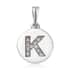 Lolos Exclusive Pick's Diamond Initial K Circle Pendant in Platinum Over Sterling Silver 0.06 ctw image number 0