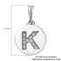 Lolos Exclusive Pick's Diamond Initial K Circle Pendant in Platinum Over Sterling Silver 0.06 ctw image number 5