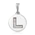 Lolos Exclusive Pick's Diamond Initial L Pendant in Platinum Over Sterling Silver 0.05 ctw image number 0