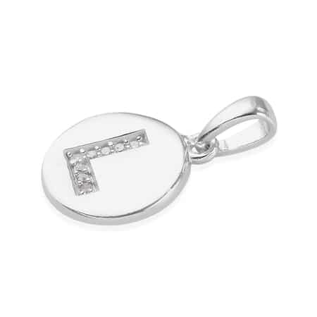 Lolos Exclusive Pick's Diamond Initial L Pendant in Platinum Over Sterling Silver 0.05 ctw image number 2