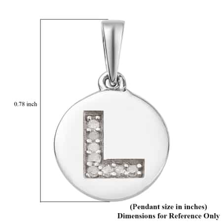 Lolos Exclusive Pick's Diamond Initial L Pendant in Platinum Over Sterling Silver 0.05 ctw image number 5