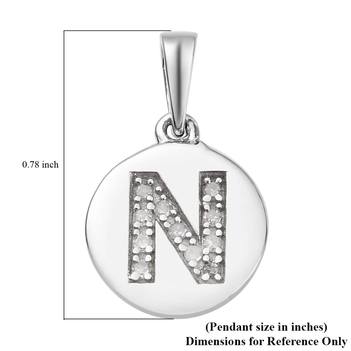 Lolos Exclusive Pick's Diamond Initial N Pendant in Platinum Over Sterling Silver 0.07 ctw image number 5