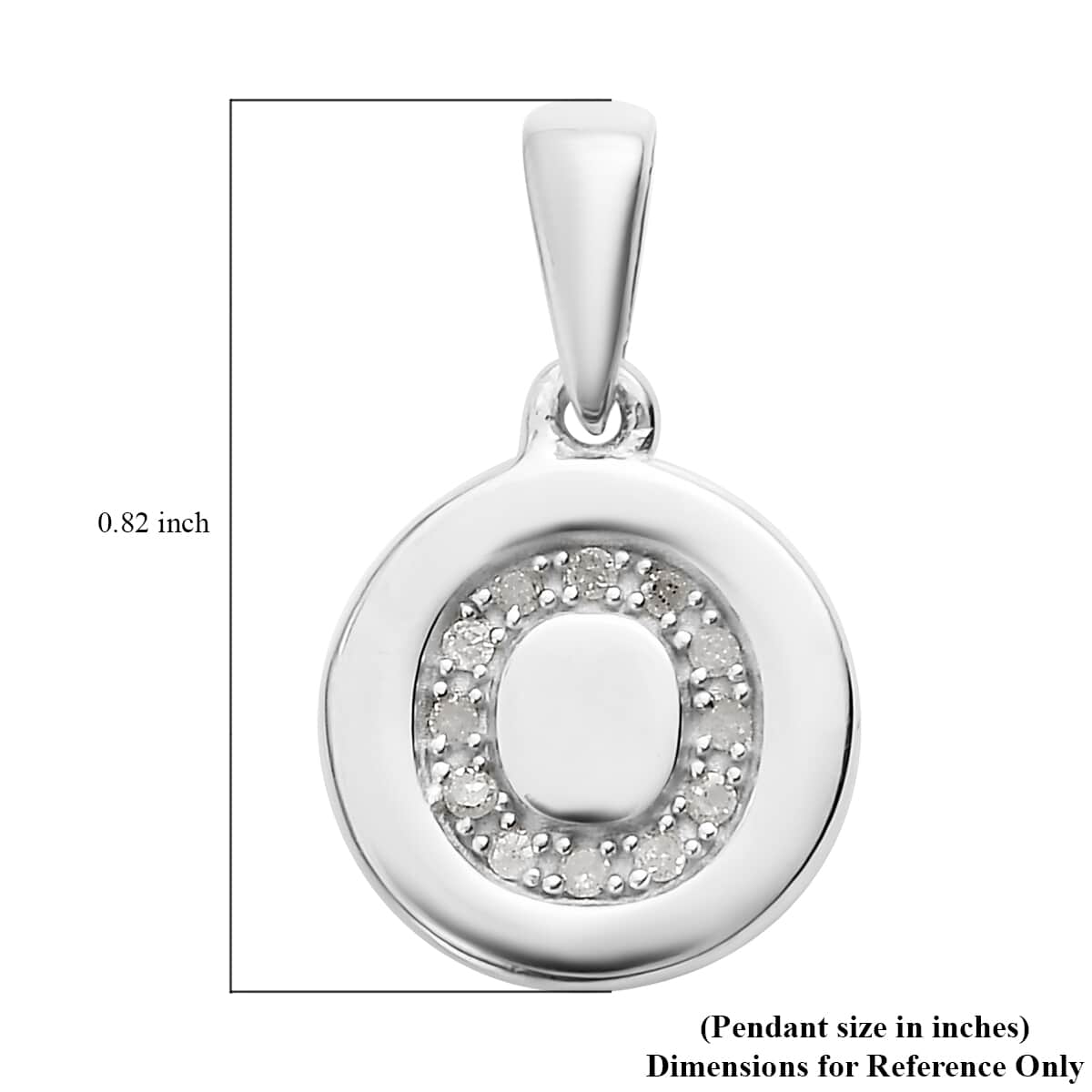 Lolos Exclusive Pick's Diamond Initial O Pendant in Platinum Over Sterling Silver 0.07 ctw image number 5