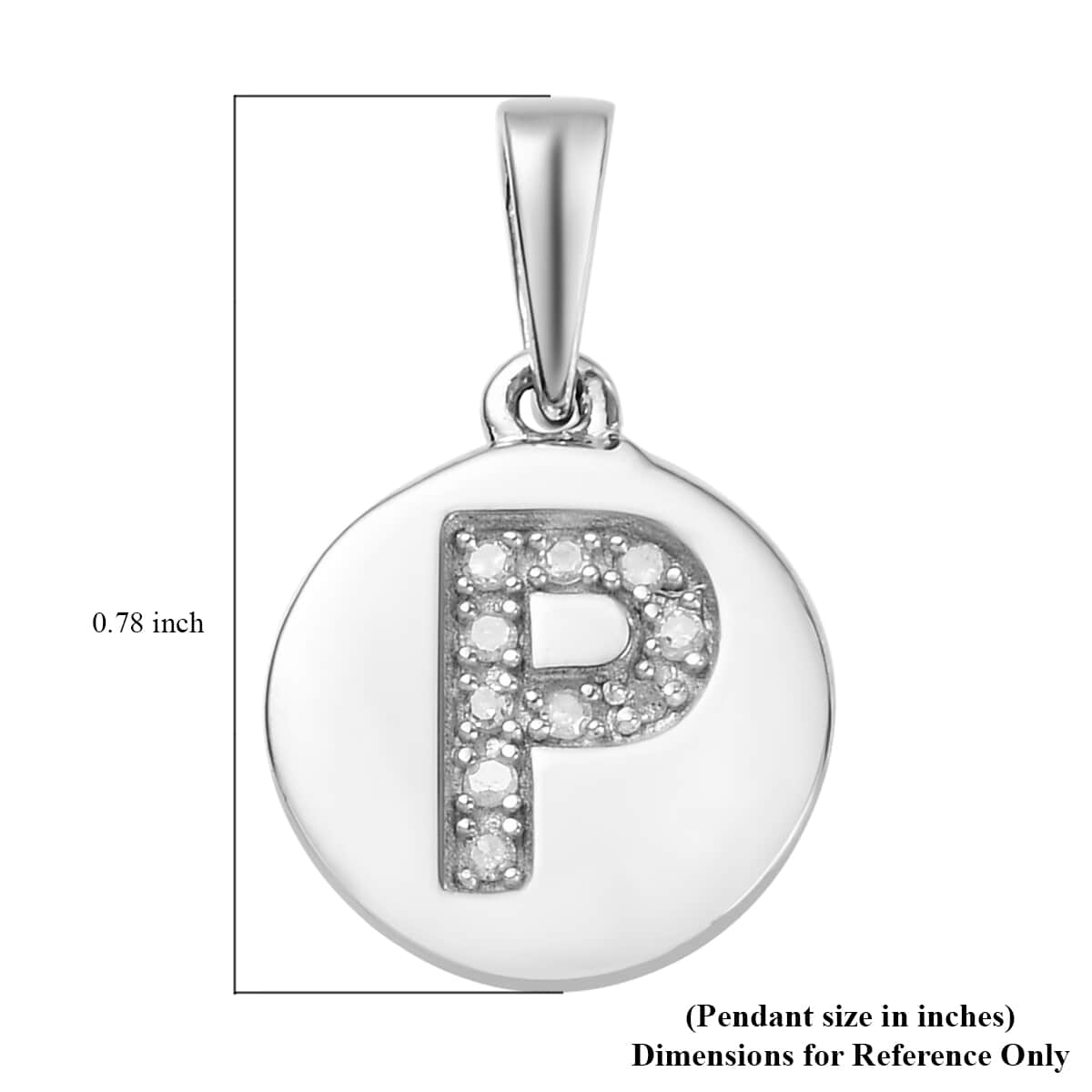 Lolos Exclusive Pick's Diamond Initial P Pendant in Platinum Over Sterling Silver 0.06 ctw image number 5