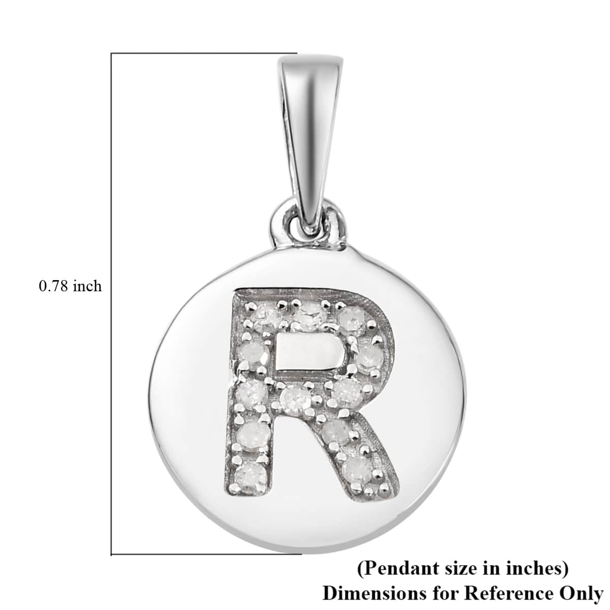 Lolos Exclusive Pick's Diamond Initial R Pendant in Platinum Over Sterling Silver 0.07 ctw image number 5