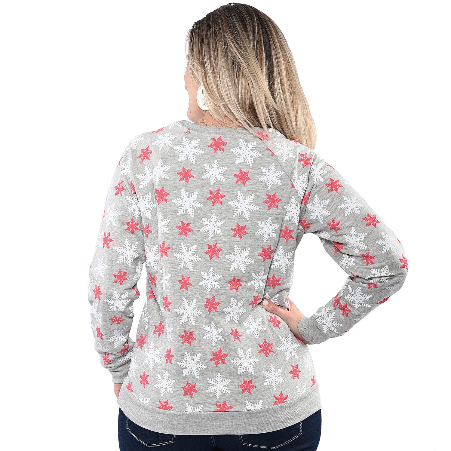 Santa Seasons Greeting Holiday Sweatshirt - S | Women's Polyester Sweatshirt | Ladies Cute Sweatshirt