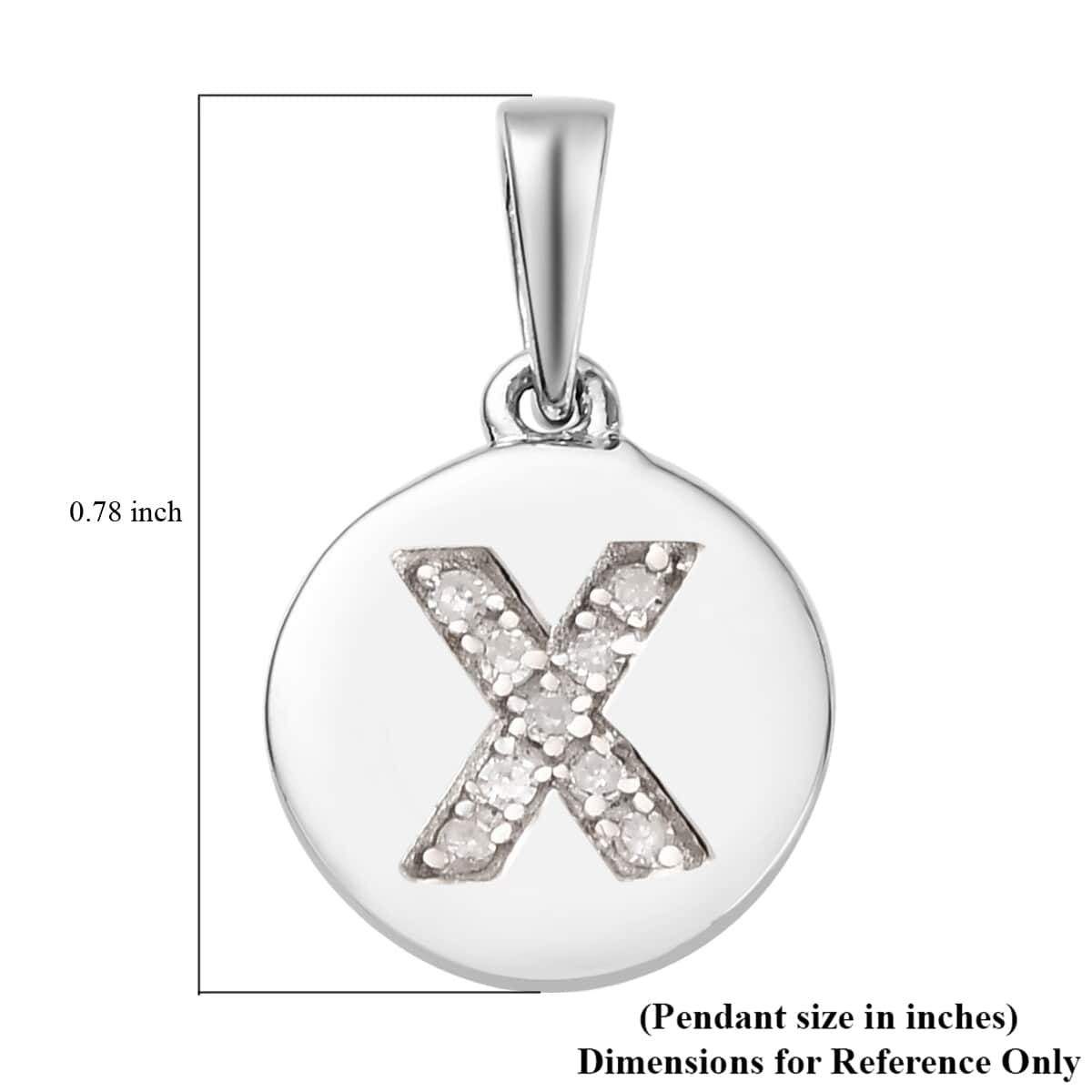 Lolos Exclusive Pick's Diamond Initial X Pendant in Platinum Over Sterling Silver 0.05 ctw image number 5
