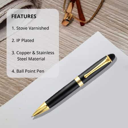 GAMAGES OF LONDON Luxury Rose Ball Point Pen - Black, Stationary Set, Unique Corporate Gifts, Personalized Stationary Sets image number 2
