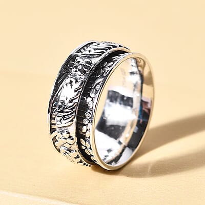 D'Joy Spinner Band Ring in Sterling Silver (Size 7.0) 5.50 Grams