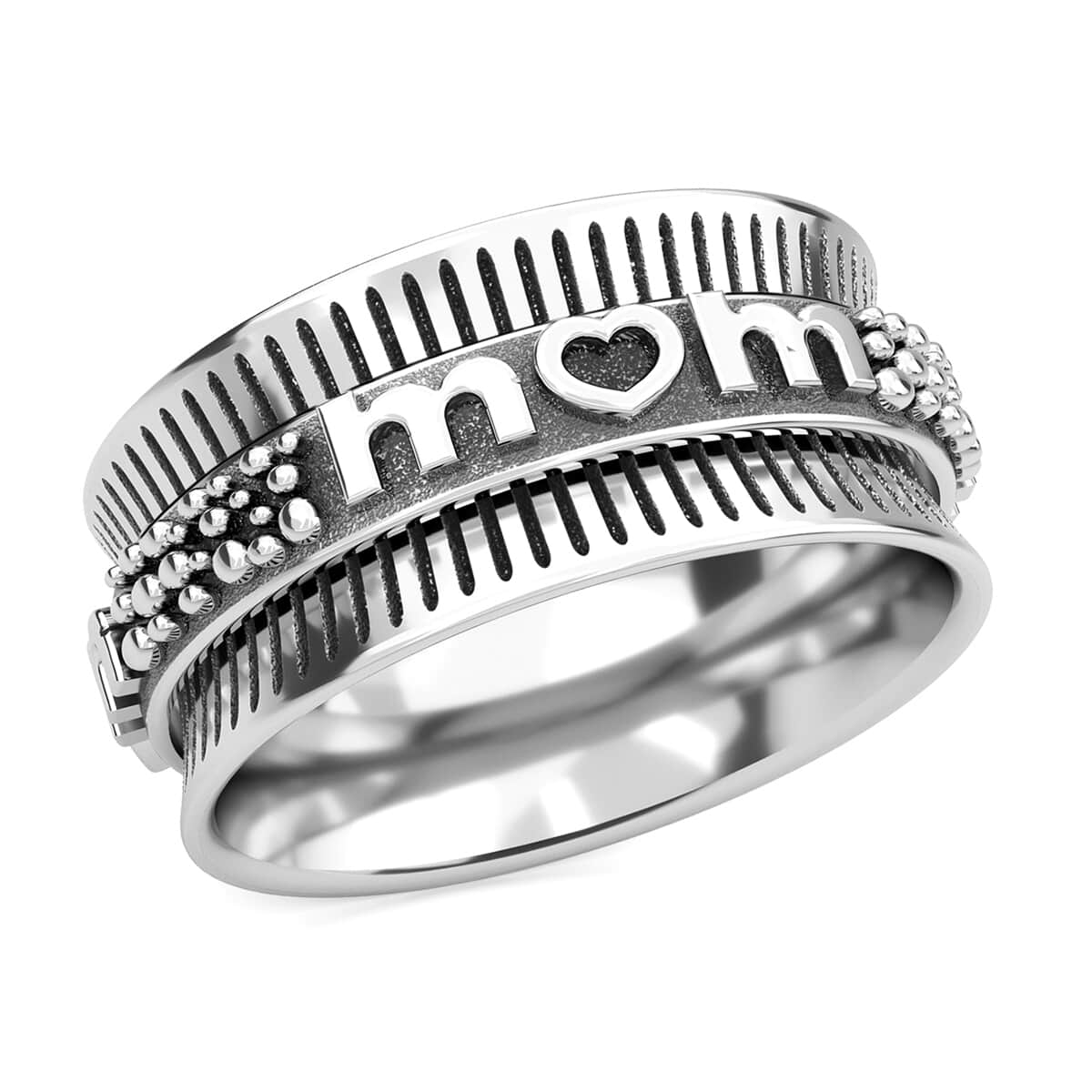 Sterling Silver Spinner Ring, Fidget Rings for Anxiety, Stress Relieving Anxiety Ring Band, Promise Rings 5.60 grams (Size 10) image number 0