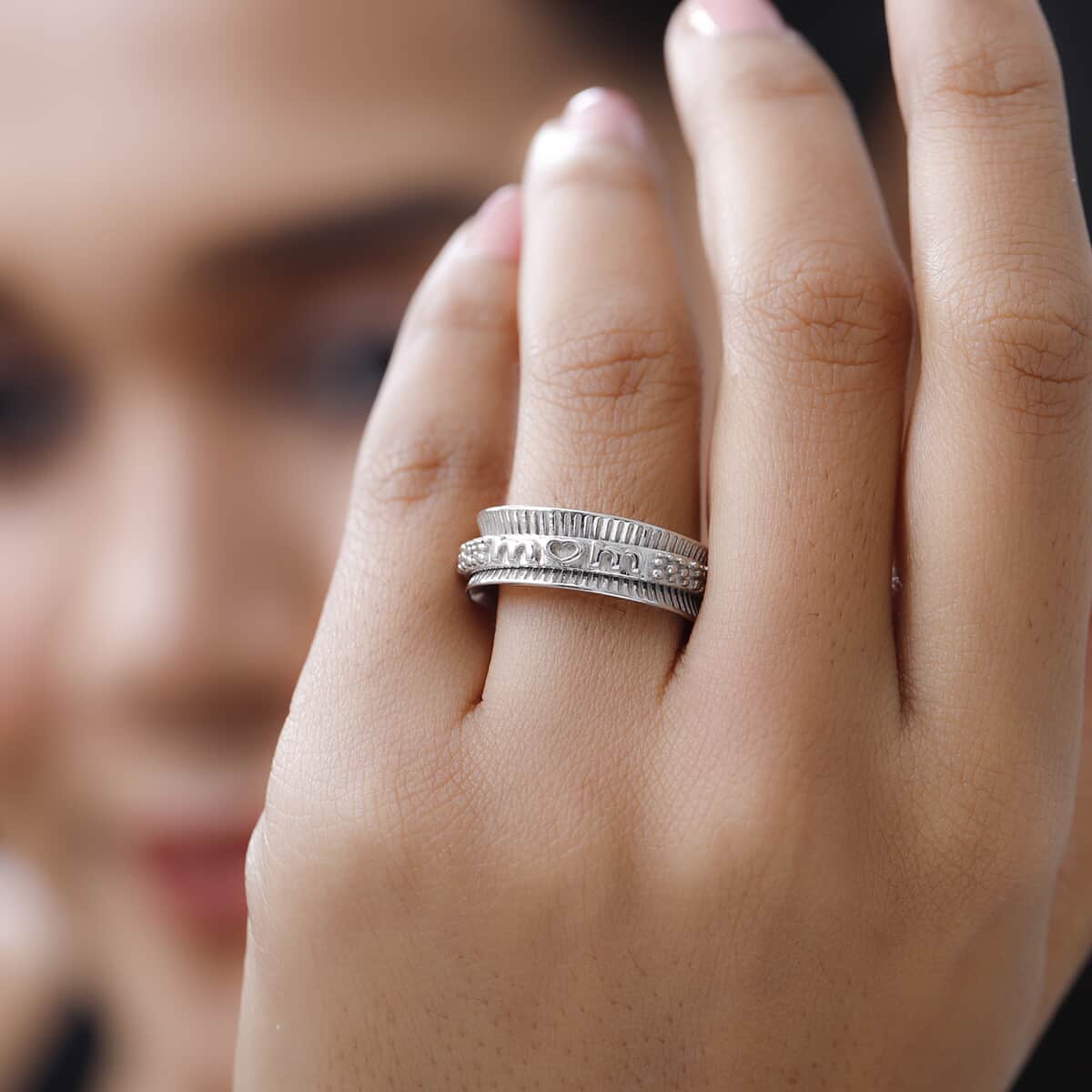 Sterling Silver Spinner Ring 5.60 Grams image number 3