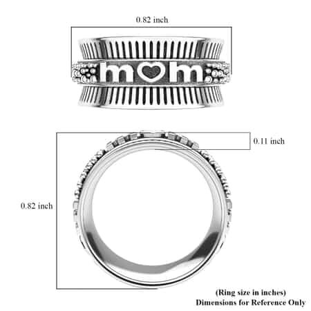 Sterling Silver Spinner Ring, Anxiety Ring for Women, Fidget Rings for Anxiety for Women, Stress Relieving Anxiety Ring, Promise Rings (Size 7.0) (5.60 g) image number 5