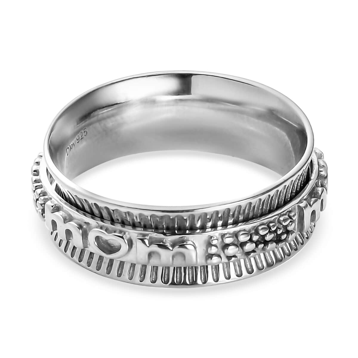 Spinner Ring in Black Oxidized 925 Sterling Silver, Promise Rings For Women, Band Rings For Gifts (Size 9.00) image number 6