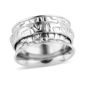Elephant Spinner Ring in Sterling Silver (Size 7.0) 5 Grams