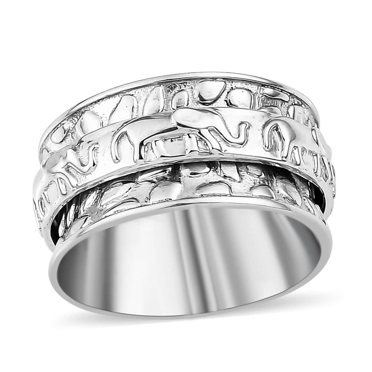 Elephant Spinner Ring in Sterling Silver (Size 8.0) 5 Grams image number 0