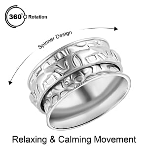 D'Joy Elephant Spinner Ring in Sterling Silver (Size 8.0) 5 Grams