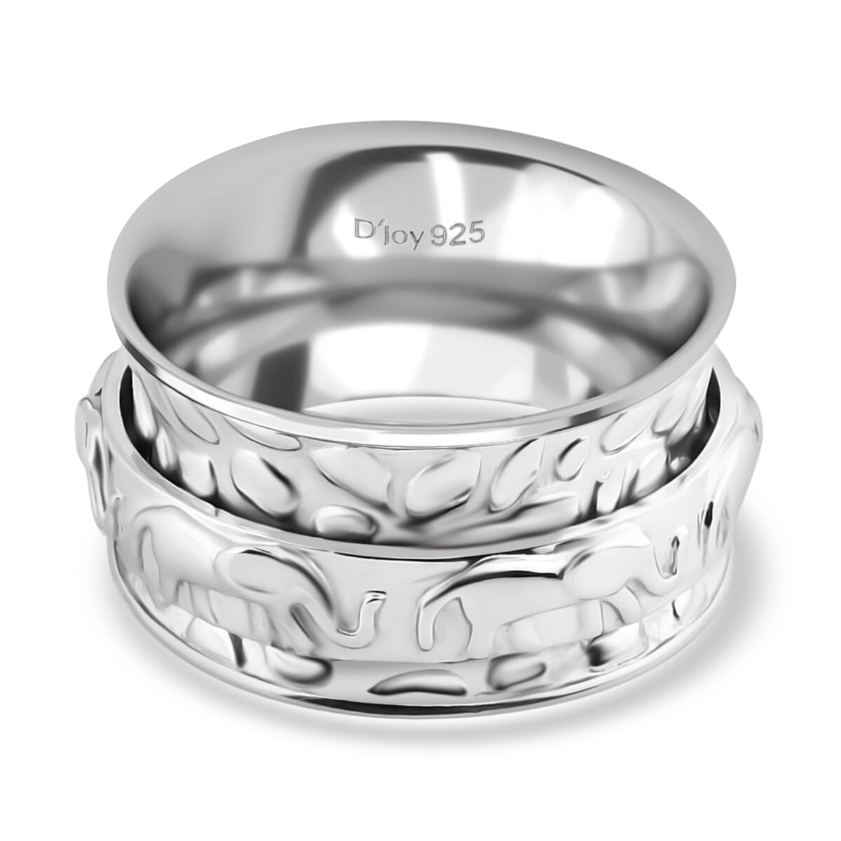 D'Joy Elephant Spinner Ring in Sterling Silver (Size 8.0) 5 Grams image number 7