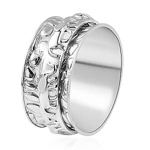 D'Joy Elephant Spinner Ring in Sterling Silver (Size 9.0) 5 Grams