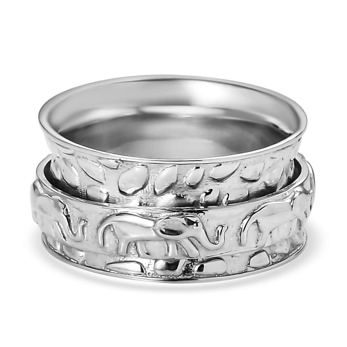 Elephant Spinner Ring in Sterling Silver (Size 9.0) 5 Grams image number 4