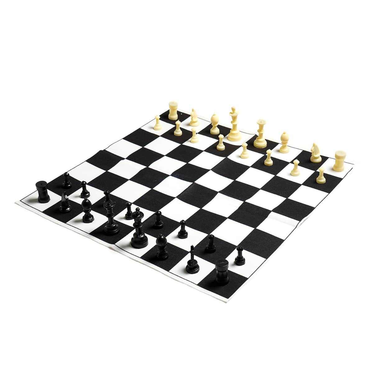 Set of 2 Polyester Chess, Snake and Ladder Printed Board Games Mat with Token and Bag image number 1