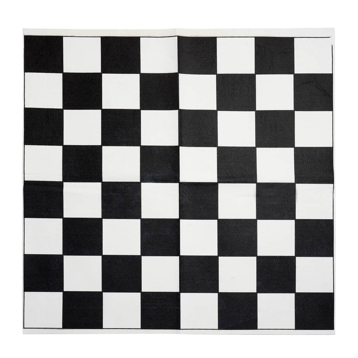 Set of 2 Polyester Chess, Snake and Ladder Printed Board Games Mat with Token and Bag image number 2