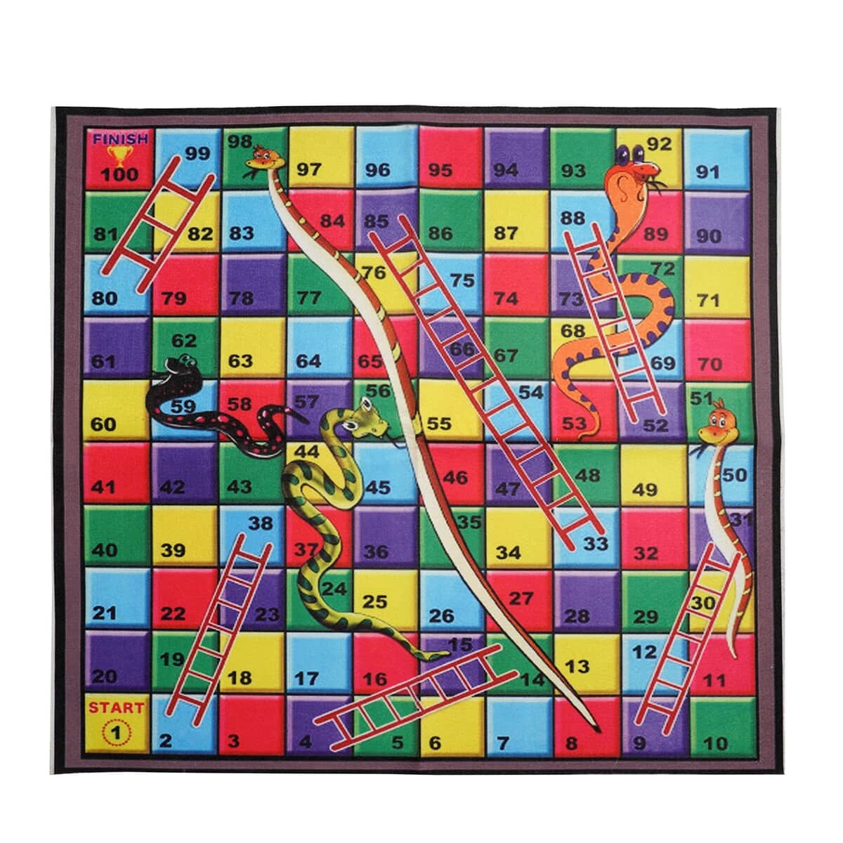 Set of 2 Polyester Chess, Snake and Ladder Printed Board Games Mat with Token and Bag image number 4