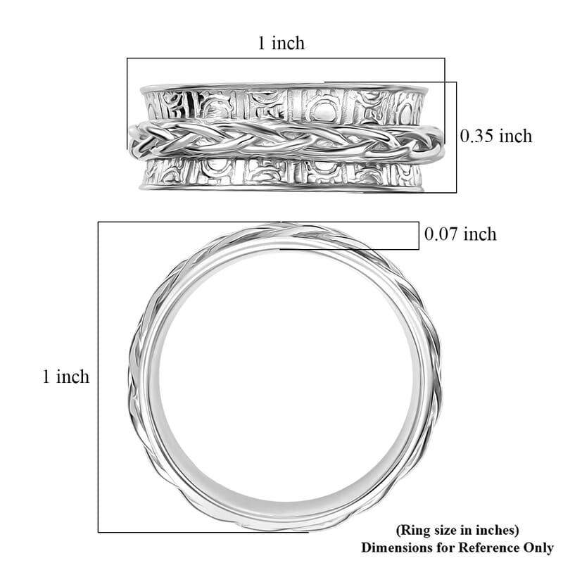 D'Joy Spinner Band Ring in Sterling Silver (Size 9.0) 6.30 Grams