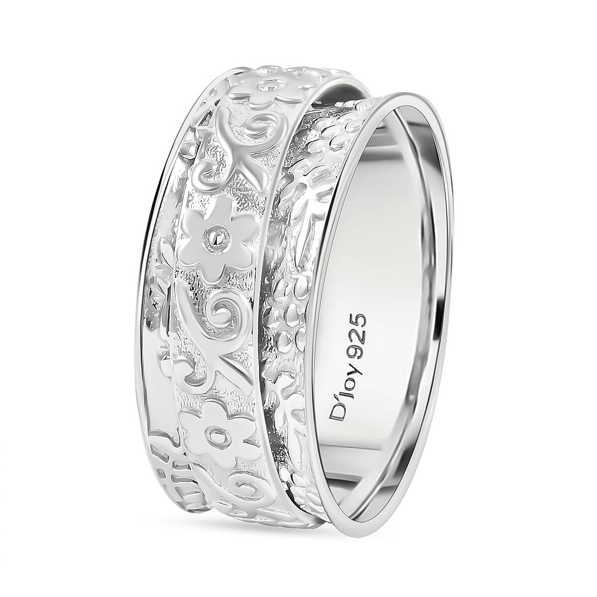 D'Joy Sterling Silver Ring (Size 7.0) 5.47 Grams