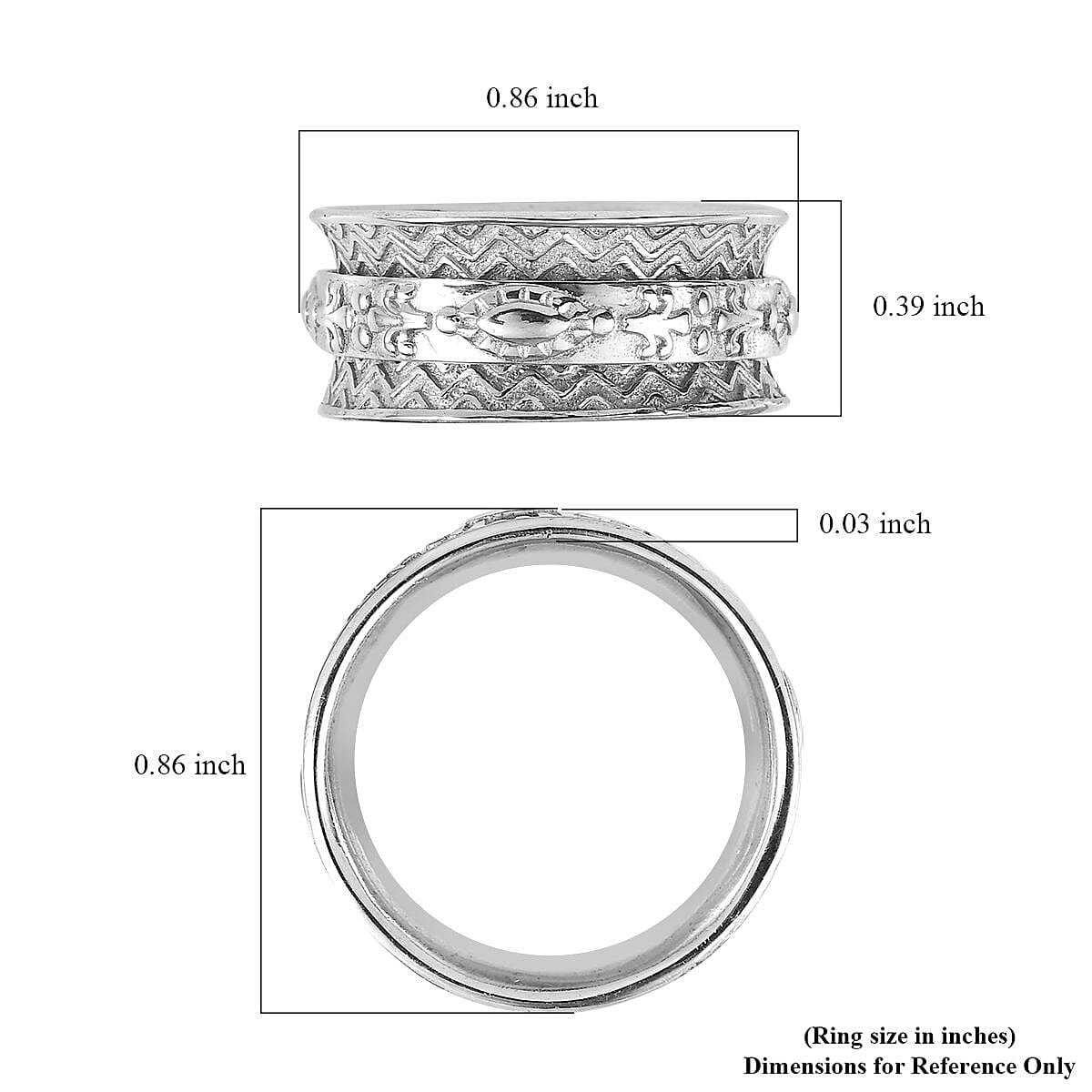 D'Joy Ring in Sterling Silver (Size 11.0) 4.25 Grams