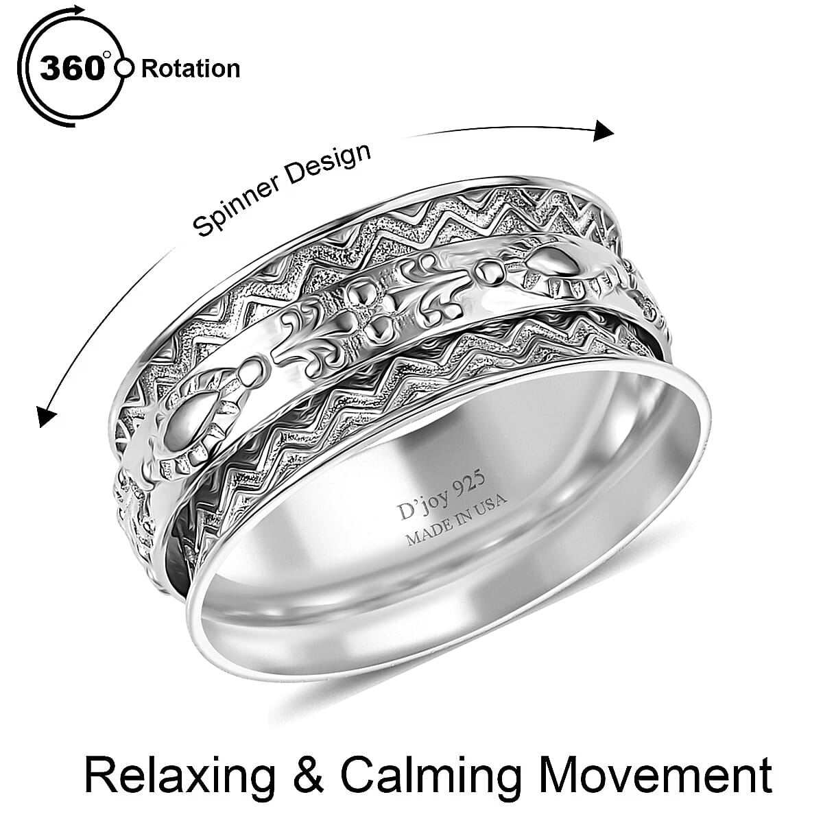 D'Joy Sterling Silver Ring (Size 9.0) image number 0