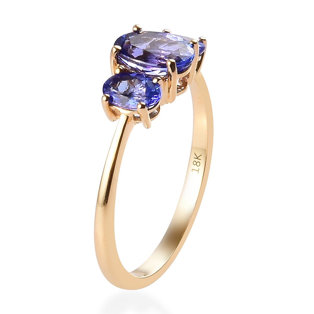 ILIANA 2.30 ctw AAA Tanzanite Trilogy Ring in 18K Yellow Gold with Appraised Certificate 3 Grams image number 3