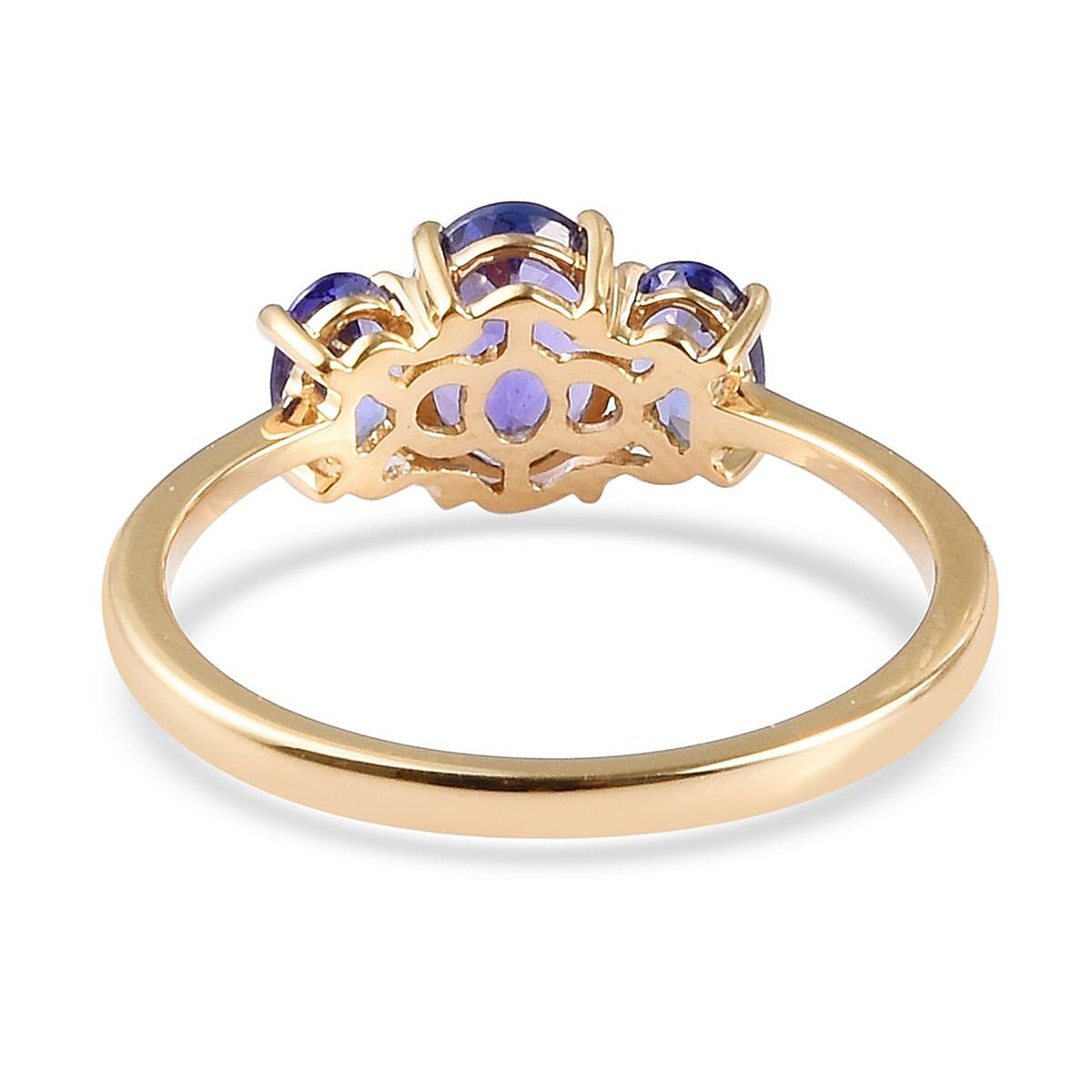 ILIANA 2.30 ctw AAA Tanzanite Trilogy Ring in 18K Yellow Gold with Appraised Certificate 3 Grams image number 4