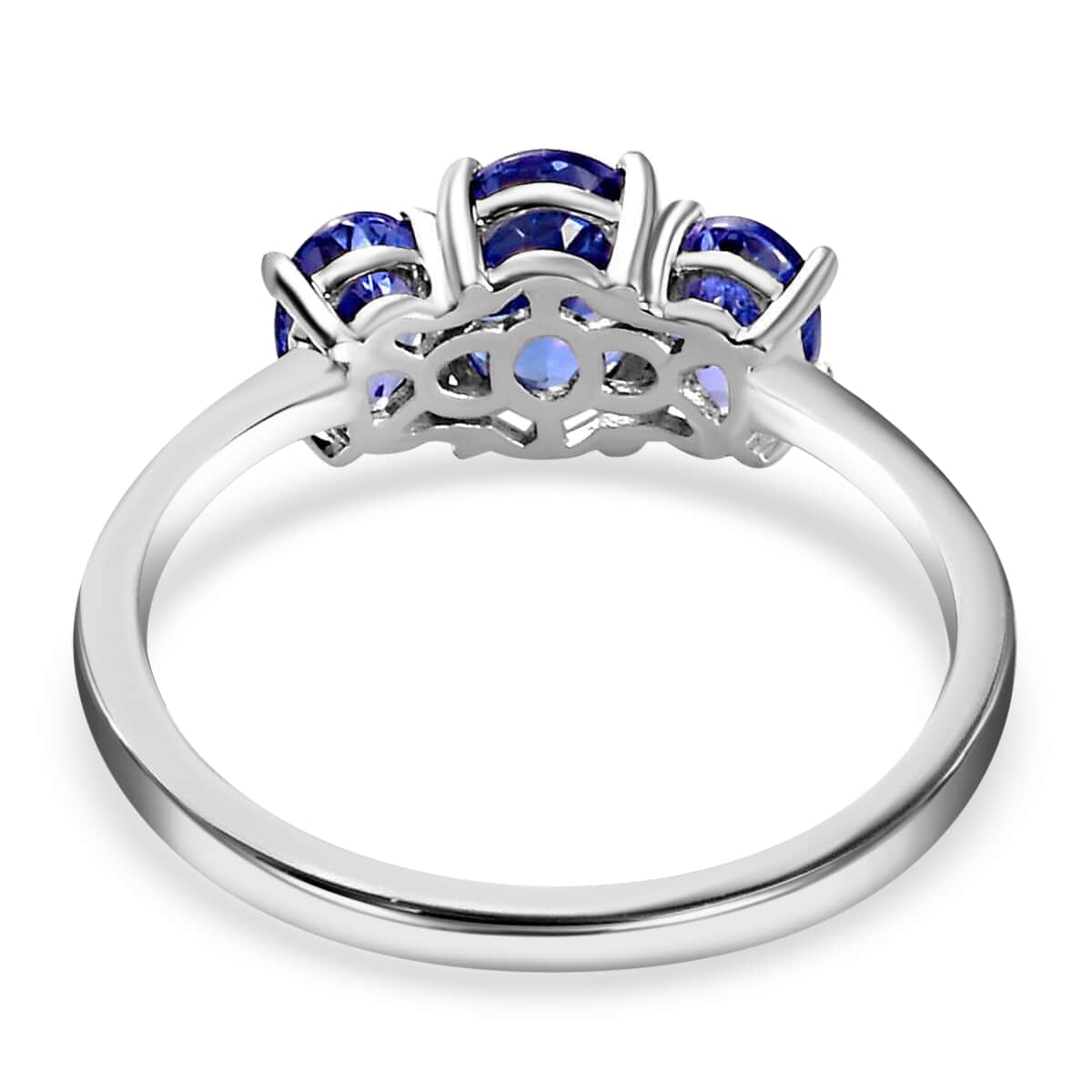 Iliana 18K White Gold AAA Tanzanite Trilogy Ring (Size 9.0) 2.30 ctw image number 4