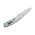 Santa Fe Style Multi Gemstone Folding Pocket Knife with Belt Clip 25cts image number 5