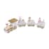 White Snow Print Christmas Themed Wooden Mini Train Ornaments image number 4